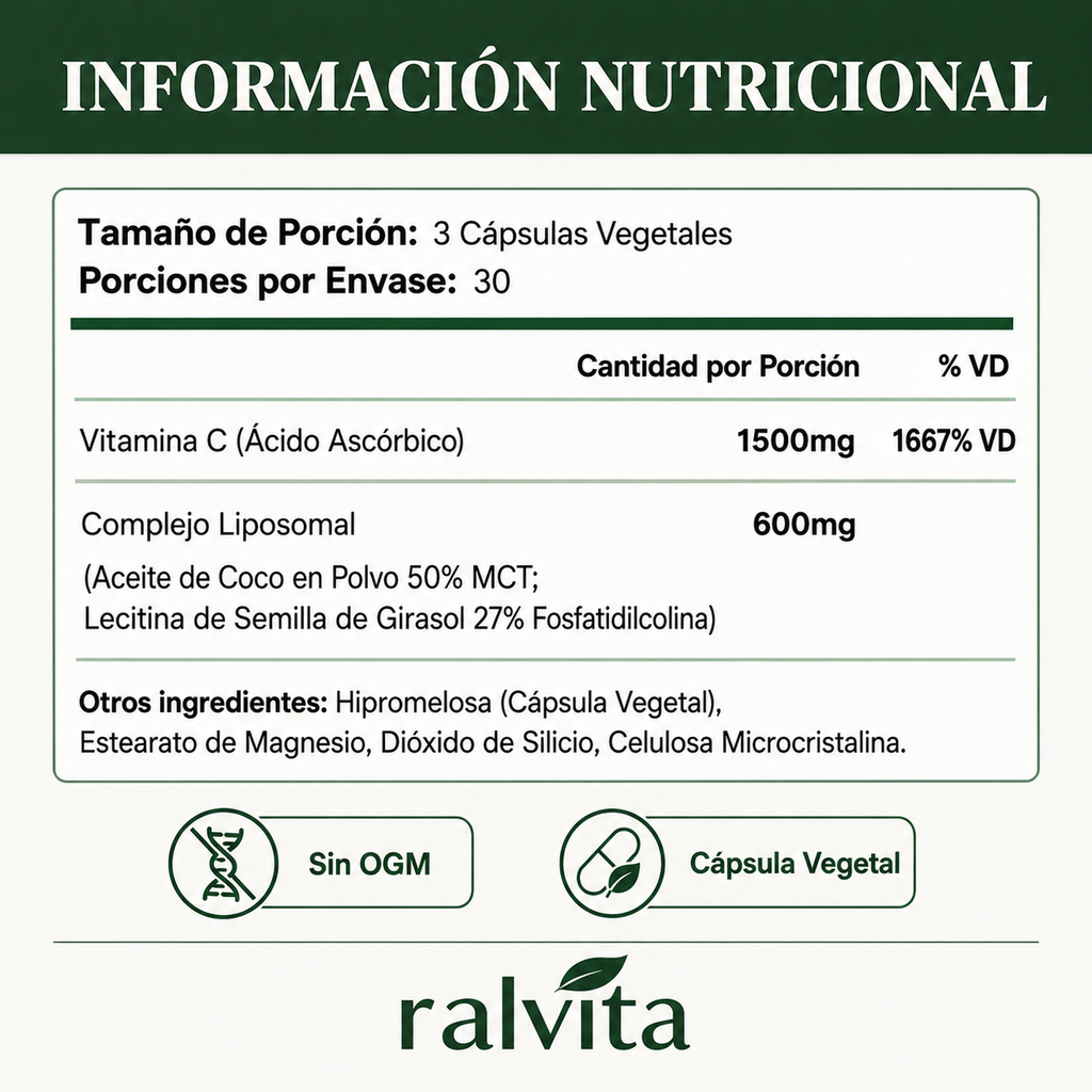 LIPOSOMAL VITAMINA C 90 CÁPSULAS