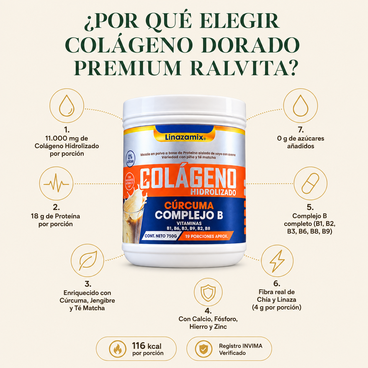 COLAGENO DORADO CURCUMA PREMIUM X750GR