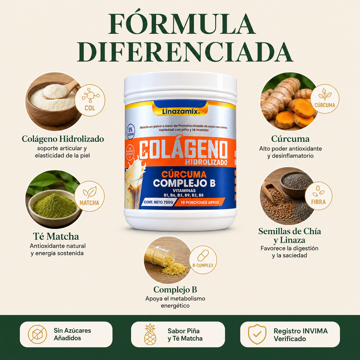 COLAGENO DORADO CURCUMA PREMIUM X750GR